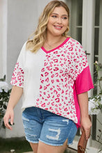 Plus Size Leopard V-Neck T-Shirt Woman T Shirts