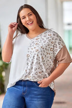 Plus Size Leopard V-Neck T-Shirt Woman T Shirts