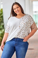 Plus Size Leopard V-Neck T-Shirt Woman T Shirts