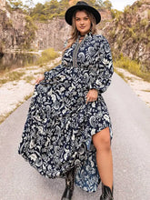 Plus Size Long Sleeve Maxi Dress Dark Navy Woman Maxi Dress