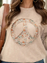 Plus size peace sign long sleeve sweatshirt graphic