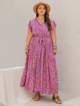 Plus Size Pink Floral Print Maxi Dress
