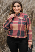 Plus Size Plaid Cowl Neck Long Sleeve Sweatshirt Woman Sweatshirts