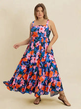 Plus Size Printed Square Neck Cami Dress Casual Dresses