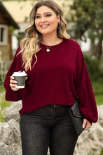 Plus Size Round Neck Dropped Shoulder T-Shirt Woman T Shirts