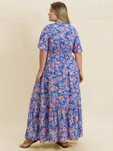 Plus Size Ruched Printed Short Sleeve Dress Casual Dresses