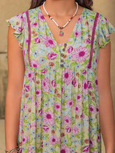 Plus Size Ruffled Printed V-Neck Midi Dress Casual Dresses