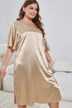 Plus Size Satin Pajama Set with Half Sleeve Length and Robe