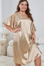 Plus Size Satin Pajama Set with Half Sleeve Length and Robe