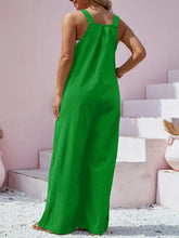 Großgrößen-Overall mit quadratischem Ausschnitt und weitem Bein im lebhaften Grün im Maxikleid-Stil