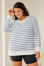 Plus Size Striped Round Neck Long Sleeve T-Shirt Woman T Shirts