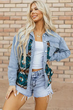 Pocketed Button Up Long Sleeve Denim Jacket Woman Outerwear