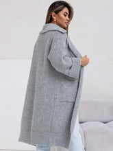 Pocketed Collared Neck Dropped Shoulder Cardigan Woman Outerwear