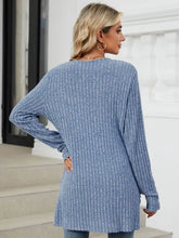 Pocketed Open Front Long Sleeve Cardigan Woman Outerwear