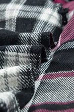 Pocketed Plaid Collared Neck Long Sleeve Shacket Casual Dresses