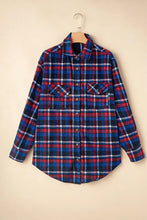 Pocketed Plaid Collared Neck Long Sleeve Shacket Woman Outerwear