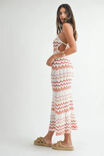Sleeveless Pointelle Chevron Knit Maxi Dress for Women