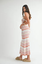 Sleeveless Pointelle Chevron Knit Maxi Dress for Women