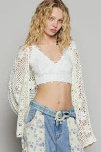 POL Crochet Open-Front Cardigan Cardigans