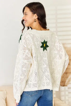POL Floral Embroidered Pattern V-Neck Sweater Sweater Pullovers