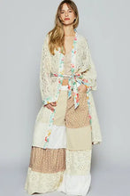POL Floral Trim Lace Open Front Longline Cardigan Woman Outerwear
