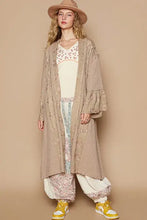 POL Flower Lace Trim Open Front Longline Cardigan Woman Outerwear