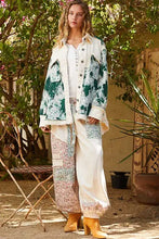 POL Jacquard Patch Collared Neck Quilted Jacket Woman Outerwear