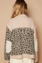 POL Leopard Exposed Seam Button Up Quilted Jacket Woman Outerwear