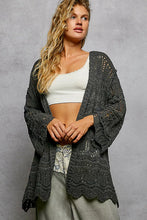 POL openwork lightweight relaxed fit sweater cardigan with bell sleeves