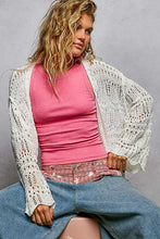 POL openwork lightweight sweater cardigan in relaxed fit with lace bell sleeves