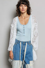 POL openwork lightweight relaxed fit sweater cardigan back view