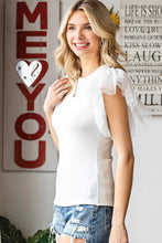 Polka Dot Flutter Sleeve Top Woman Blouses