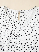 Polka Dot Layered Ruffled Short Sleeve Blouse Woman Shirt