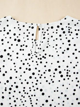 Polka Dot Layered Ruffled Short Sleeve Blouse Woman Shirt