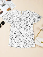 Polka Dot Layered Ruffled Short Sleeve Blouse Woman Shirt