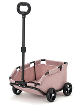 Rosa tragbarer faltbarer Haustierwagen mit schwarzem Griff, Rahmen und Rädern