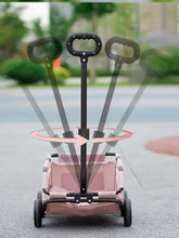 Tragbarer faltbarer Haustierwagen in Pink mit schwarzem Metallgriff