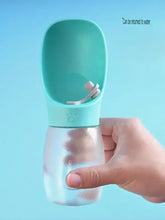 Bouteille d'eau portable étanche pour animaux avec couvercle patte turquoise et bol à boire