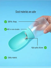 Bouteille d'eau portable étanche pour animaux avec bol à boire, bleu clair