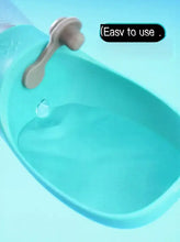 Bouteille d'eau pour animaux turquoise avec poignée en forme de tétine beige et bol à boire