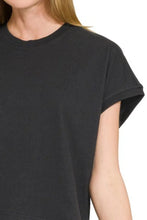 Premium Cotton Relaxed Crop Tee for Women in Black