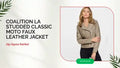 Coalition LA Studded Classic Moto Faux Leather Jacket video preview