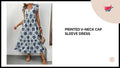 Printed V-Neck Cap Sleeve Dress video preview