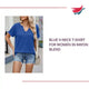 Camisa de Manga V Azul para Mulher em Mistura de Rayon video preview