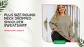 Plus Size Round Neck Dropped Shoulder Sweatshirt video preview