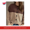 Striped Button Down Long Sleeve Cardigan video preview