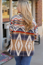 Printed Button Down Collared Jacket Woman Outerwear