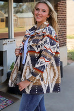 Printed Button Down Collared Jacket Woman Outerwear