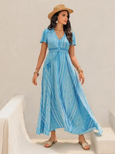 Printed Button Down Short Sleeve Maxi Dress Woman Maxi Dress