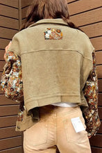 Printed Collared Neck Long Sleeve Jacket Woman Outerwear